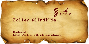 Zoller Alfréda névjegykártya